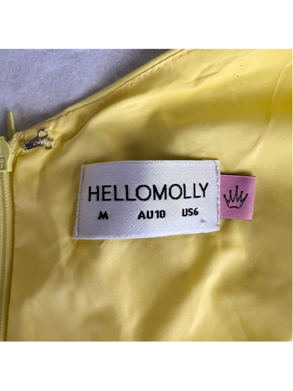 HelloMolly Dress Sz M Yellow Puff Sleeve Tiered Ruffle Mini Cottagecore Babydoll - Picture 7 of 13